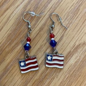 Patriotic American flag earrings